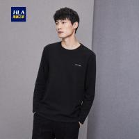 HLA海澜之家圆领修身长袖T恤2018秋季新品舒适套头长袖T恤男HNTAD3E048A