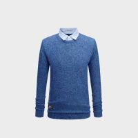 HLA海澜之家舒适双领针织衫2018秋季新品净色套头长袖针织衫男HNTJD3E045A