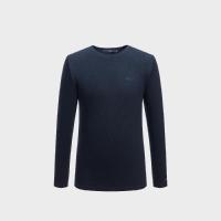 HLA海澜之家净色提花长袖T恤2018秋季新品经典圆领长袖T恤男HNTAD3E033A