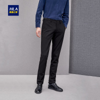 HLA海澜之家微弹中腰休闲裤2018秋季新品保暖针织纹理长裤男HKCAD3E256A