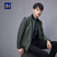 HLA海澜之家PU皮棒球领夹克2018秋季新品时尚舒适外套男HWJAD3E155A