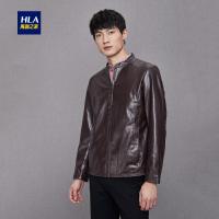 HLA海澜之家立领PU皮夹克2018秋季新品时尚柔软舒适男士外套HWJAD3E270A