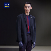 HLA海澜之家羊毛双面呢休闲西服2018冬季平驳领舒适单西外套HWXAD4E111A