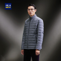 HLA海澜之家立领花纱款羽绒服2018冬季简约保暖羽绒外套男HWRAJ4E058A