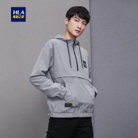 HLA海澜之家半开襟连帽休闲上衣2018秋季舒适四面弹上衣男HNZPJ3E001A