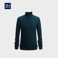 HLA海澜之家可翻高领长袖毛衫2018冬季修身套头羊毛衫男HNZAD4E097A