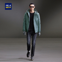 HLA海澜之家连帽防风简约羽绒服2018冬抗皱有型羽绒服外套男HWRAJ4E099A