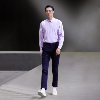 HLA海澜之家圆点提花长袖衬衫2018冬季加绒保暖休闲衬衫男HNEAD4E254A