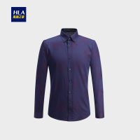 HLA海澜之家优雅提花保暖衬衫2018冬季舒适时尚长袖衬衫男HNEAD4E258A