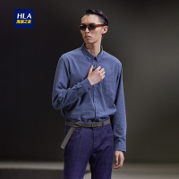 HLA海澜之家法兰绒磨毛长袖衬衫2018冬季舒适柔软保暖衬衫男HNEAD4E203A