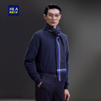 HLA海澜之家经典圆领长袖毛衫2018冬季保暖净色简约毛衫男HNZAD4E080A