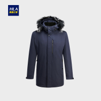 HLA海澜之家连帽休闲款毛皮服装2018冬季舒适保暖外套男HWMPD4E008A