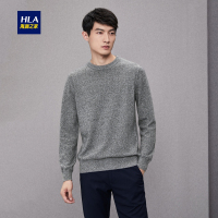 HLA海澜之家长袖羊绒衫2018冬季保暖舒适圆领羊毛衫男HNZRD4E281A