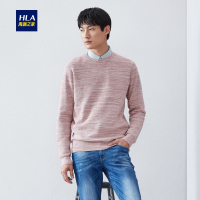 HLA海澜之家花纱套头长袖针织衫2019春季修身圆领针织衫男