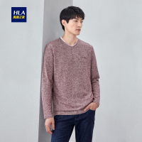 HLA海澜之家花纱V领长袖T恤2019春季基础款长T男HNTAD1R015A