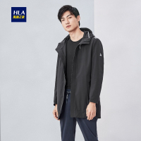 HLA海澜之家防风带帽款风衣2019春季净色有型外套男 HWFAD1R001A