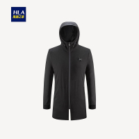 HLA海澜之家防风连帽风衣2019春季长款净色风衣外套男 HWFAD1R002A