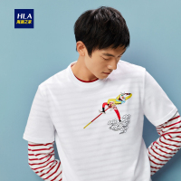 HLA海澜之家圆领悟空印花短袖T恤2019夏季大闹天宫经典系列HNTBJ2R639A