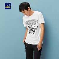 HLA海澜之家杨戬印花短袖T恤2019夏季大闹天宫经典系列圆领短t男HNTBJ2R645A