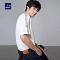 HLA海澜之家时尚休闲短袖T恤2019夏季圆领宽松版短T男HNTBJ2R220A