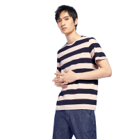 HLA海澜之家活力条纹短袖T恤舒适短袖T恤男_HNTBJ2E138A