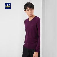 HLA海澜之家舒适V领长袖针织衫2019秋季柔软简约针织衫男HNZAD3R061A