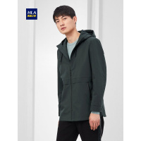 HLA海澜之家连帽中长款夹克2019秋季净色有型夹克外套男HWJAD3R107A