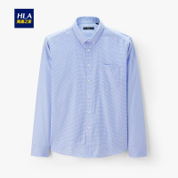 HLA海澜之家舒适长袖休闲衬衫2019秋季时尚千鸟格长衬男HNEAD3R134A