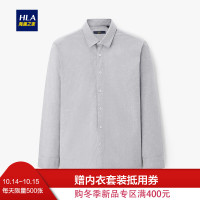 HLA海澜之家时尚花纹长袖衬衫2019冬季牛津纺反面拉绒长衬男 HNEAD4R224A