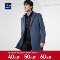 HLA海澜之家净色西服领大衣2019冬季中长款单排扣外套男 HWDAD4R034A