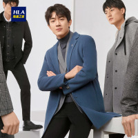 HLA海澜之家舒适双面呢大衣2019秋冬西服领有型外套男 HWDAD3R105A