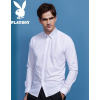 花花公子(PLAYBOY)衬衫男秋冬新款上衣青年男士商务衬衣时尚都市都市潮流