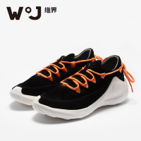 维界秋季男鞋潮流时尚系带黑色休闲鞋男士个性简约耐磨厚底鞋新潮