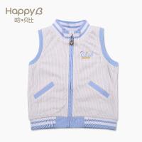 哈贝比婴儿春秋衣服儿童马甲男女童宝宝纯棉背心开衫复古短袖外套