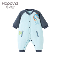 哈贝比（happyB）婴儿连体衣儿童冬家居加厚棉哈衣男宝宝爬服外出哈衣保暖
