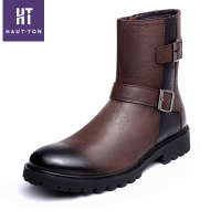 皓顿（HAUT TON）男靴马丁靴男时尚英伦靴子男中高帮工装靴男 H051