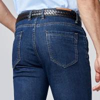 【2018夏季新品】九牧王男裤薄款牛仔裤纯色日常百搭男士商务牛仔长裤子直筒宽松