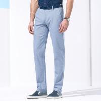 九牧王休闲裤正品男装男士夏薄款商务休闲裤男士百搭长裤子/标准版/蓝色
