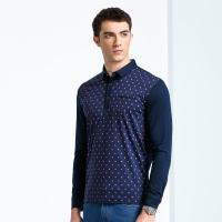 九牧王男装长袖T恤时尚休闲长袖T恤翻领青春流行长袖T恤上衣男