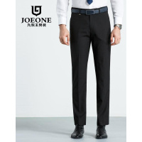九牧王男裤2018春夏新款男士商务休闲正装仿毛西裤黑色