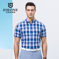 九牧王男装夏季热卖男士衬衣短袖商务休闲时尚职业装格子衬衫男