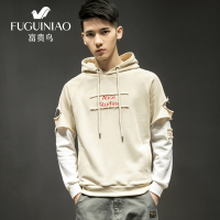 啄木鸟连帽卫衣男装韩版潮流假两件卫衣外套潮男时尚长袖卫衣男