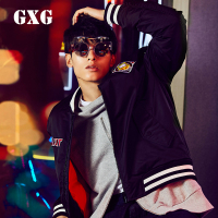 GXG羽绒服男装冬季男士修身时尚休闲黑色羽绒服男_1