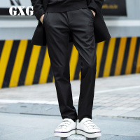 GXG休闲裤男装冬季修身时尚裤子男黑色休闲裤韩版长裤_1