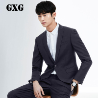 GXG西装男装春季男士时尚韩版青年休闲商务藏青色羊毛西服外套男_1