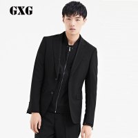 GXG男装 春季潮流热卖 都市时尚男士黑色套西西装