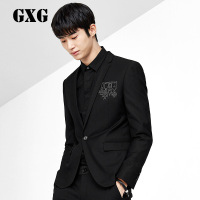 GXG西装男 春季时尚潮流都市时尚男士黑色斯文西装外套