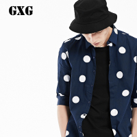 GXG短袖衬衫男装 夏季男士时尚休闲青年潮流修身波点短袖衬衣