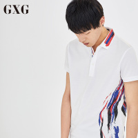 GXG男装 夏季热卖新品 男士时尚休闲涂鸦印花polo短袖
