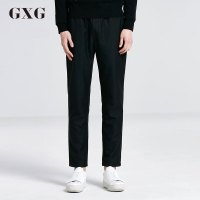 GXG男装春季韩版时尚休闲裤长裤修身黑色裤子男休闲裤